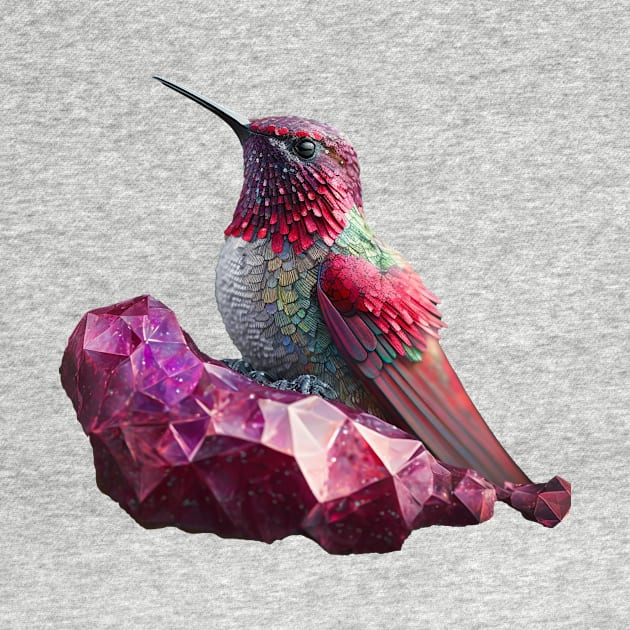 Crystal Hummingbird perched on Crystals by SCHummingbirds